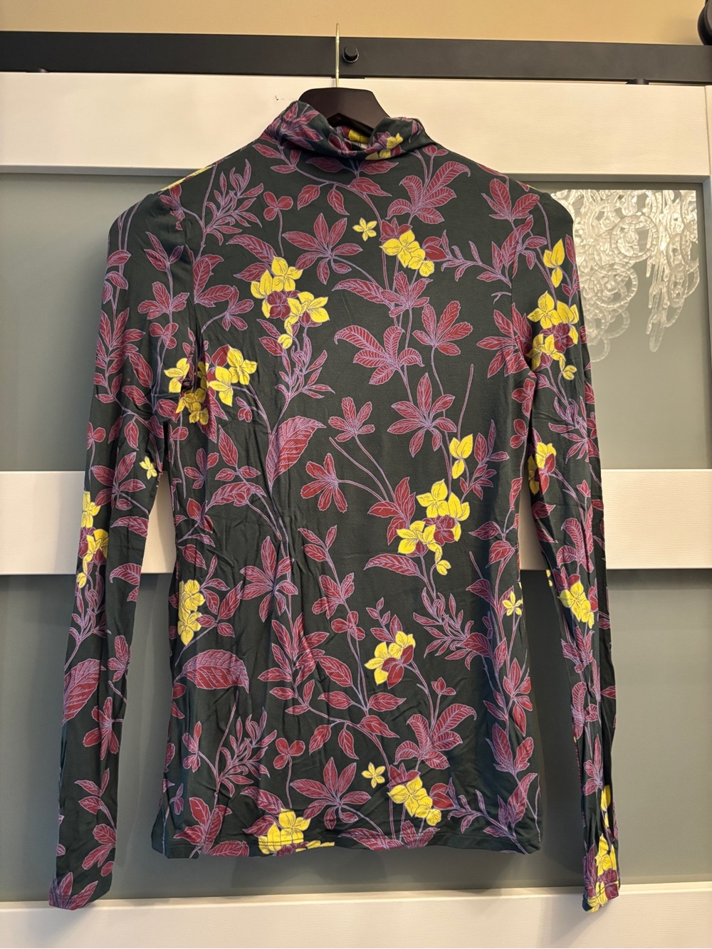 Babaton Aritzia Floral Mock Neck Long Sleeve XS